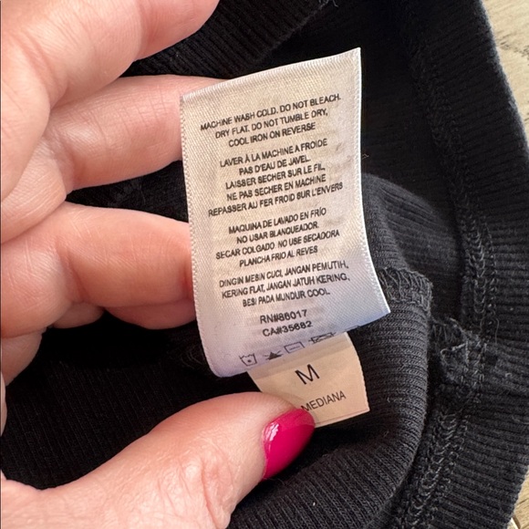 Bebe Black Strapless Top with Rhinestone Logo - Picture 8 of 9